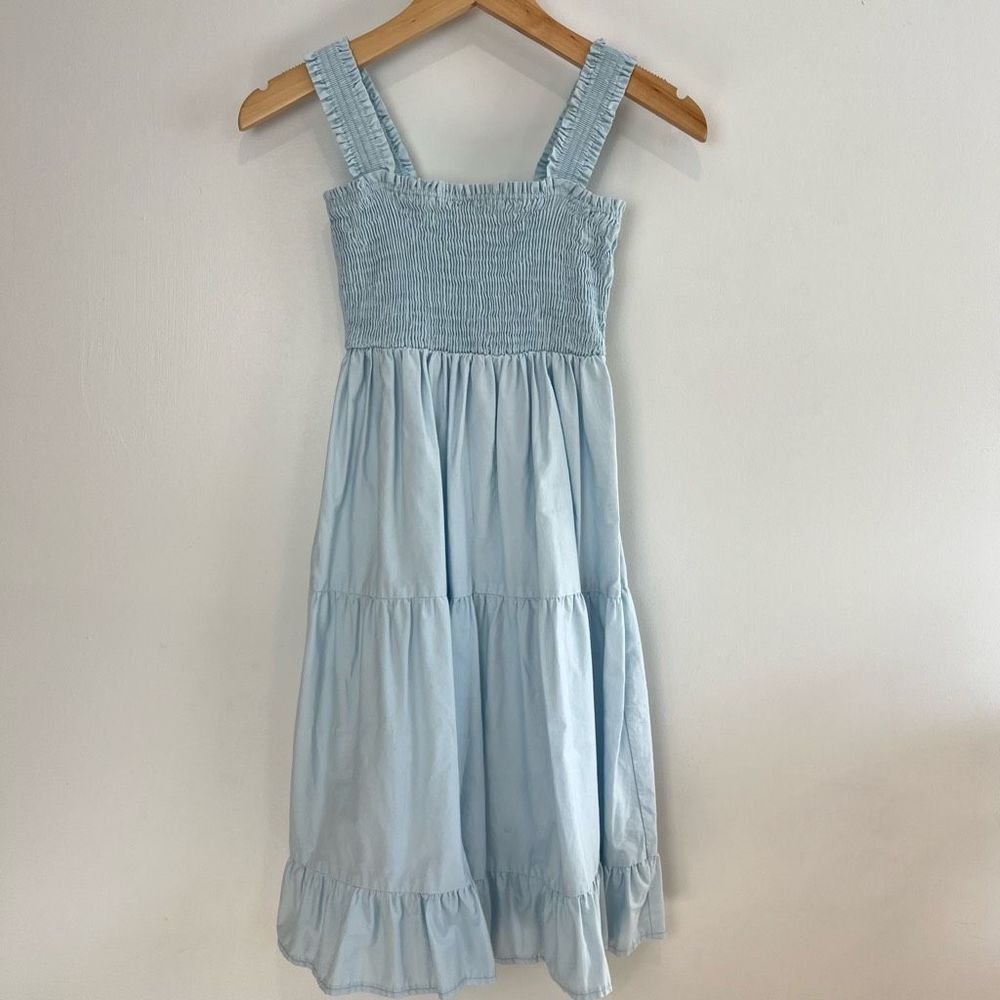 ZARA Light Blue Smocked Tiered Dress – Size XS - Picture 9 of 10